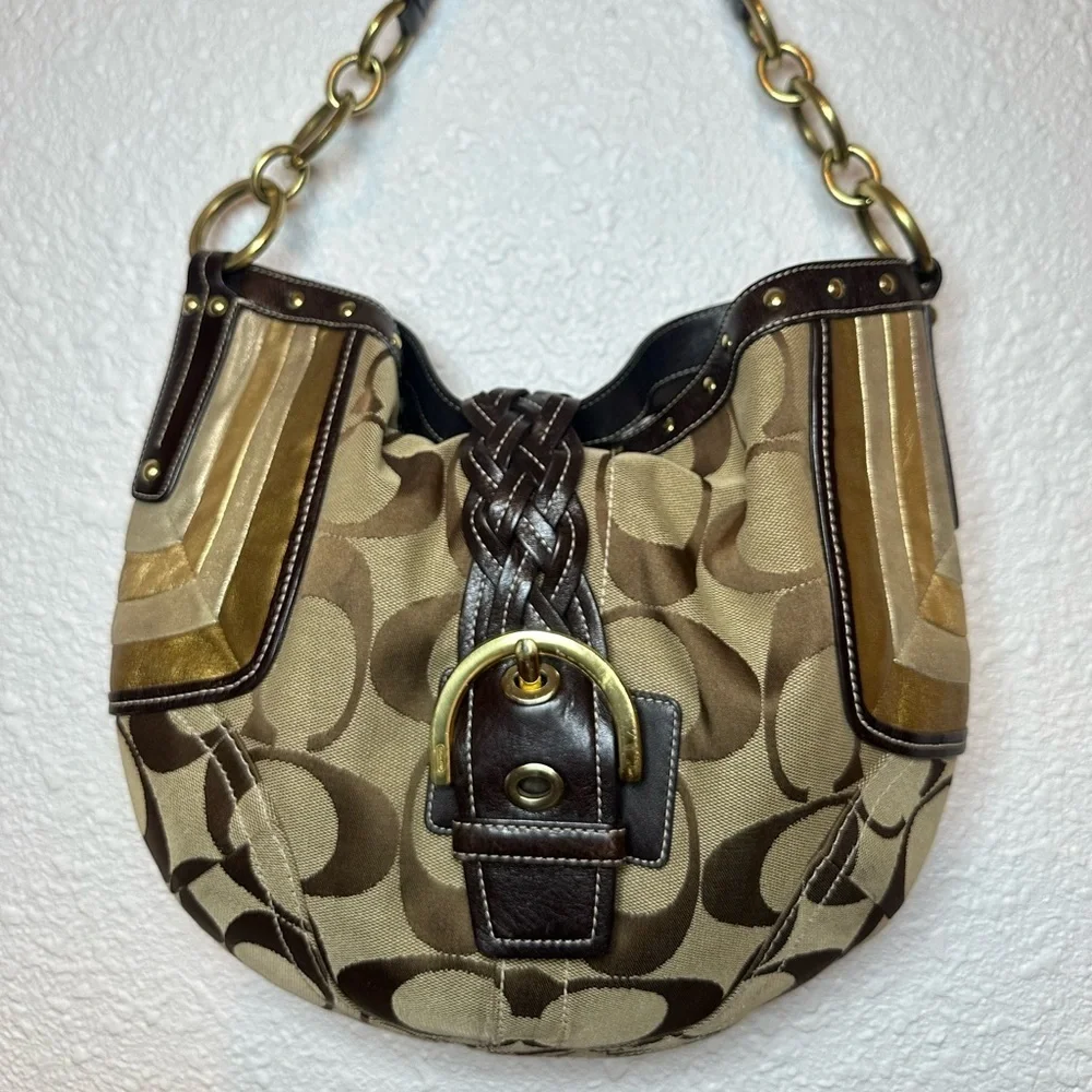Coach - Rare Vintage C fabric w/Metalic Trim